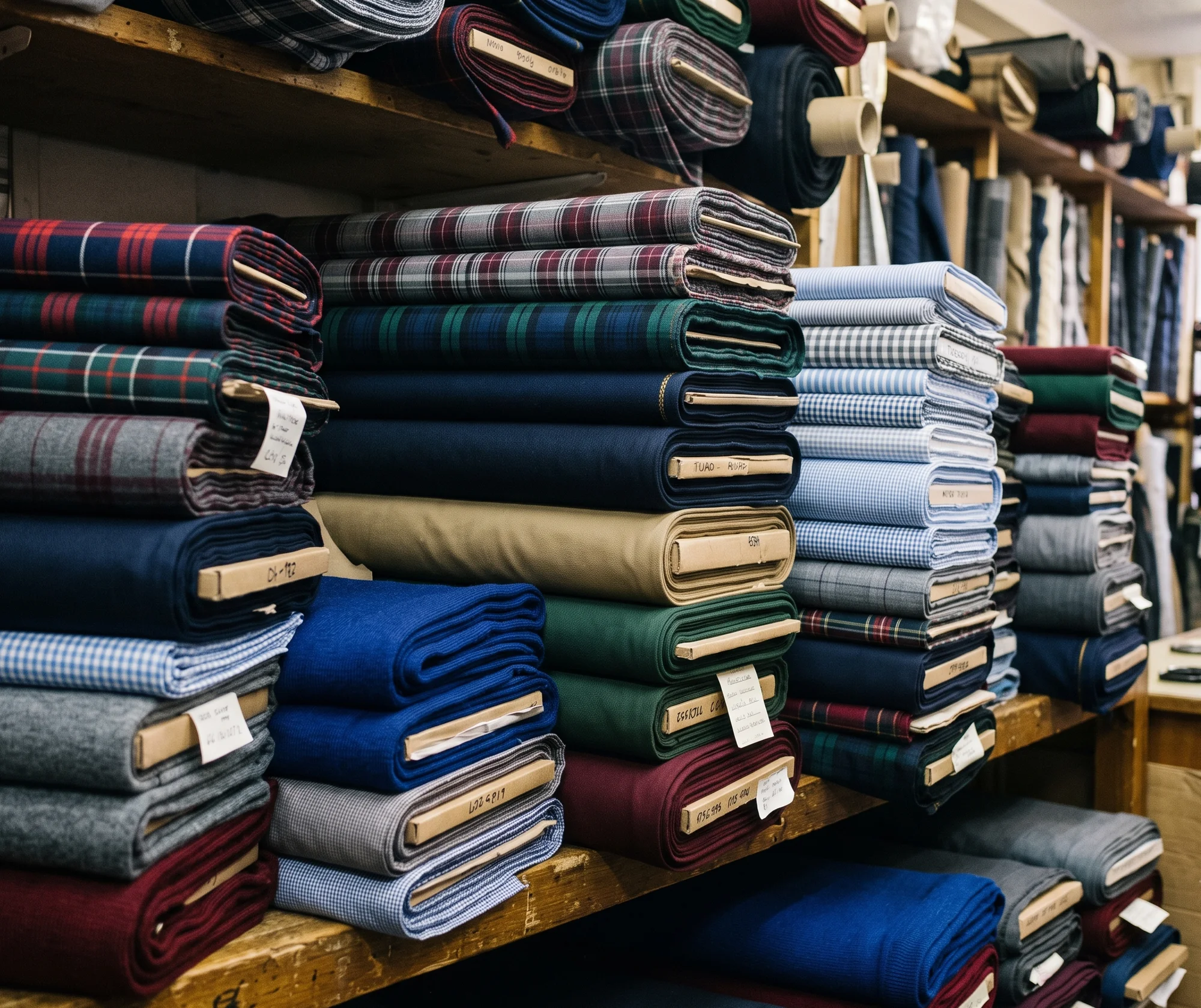 Garment packaging in a clothing warehouse